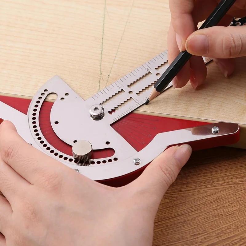 T-Type Woodworkers Edge Rule Angle Protractor Woodworkers Ruler Measuring Marking Carpentry Scriber Gauge