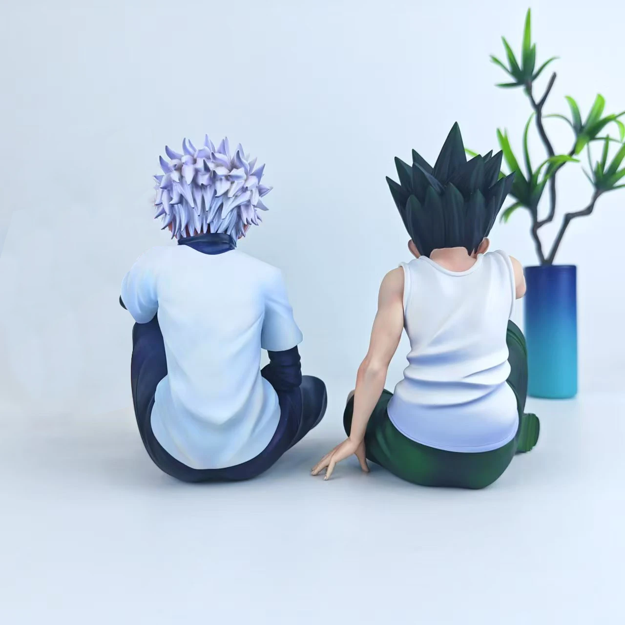 Figura de Anime hxh, Figura de Gon Freecss, Figura de Killua Zoldyck en Posición Sentada, Figuras de Acción de PVC, Modelo de Juguete, Colección para Adultos, Estatua de 10 cm