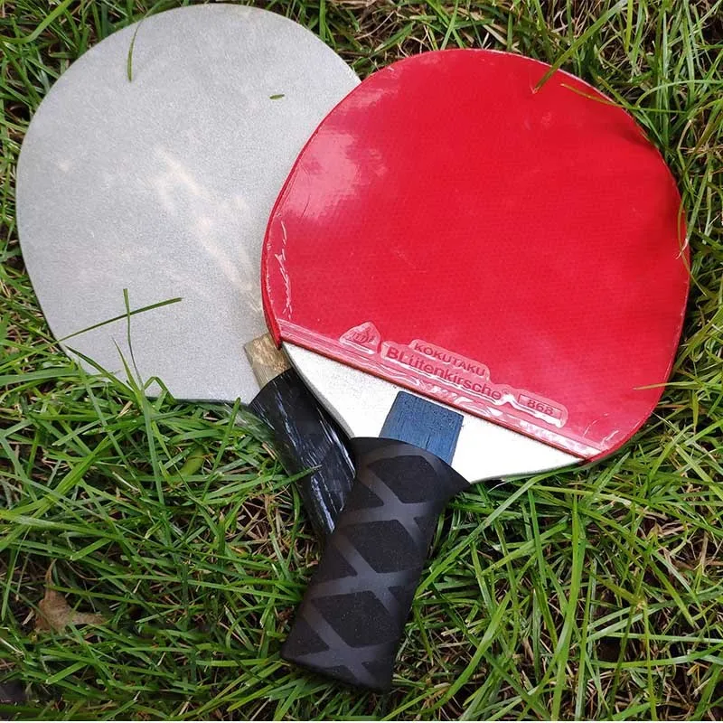 Raqueta de tenis de mesa de acero al carbono, 1 piezas, mango corto y largo, profesional, hoja de Ping Pong pesado