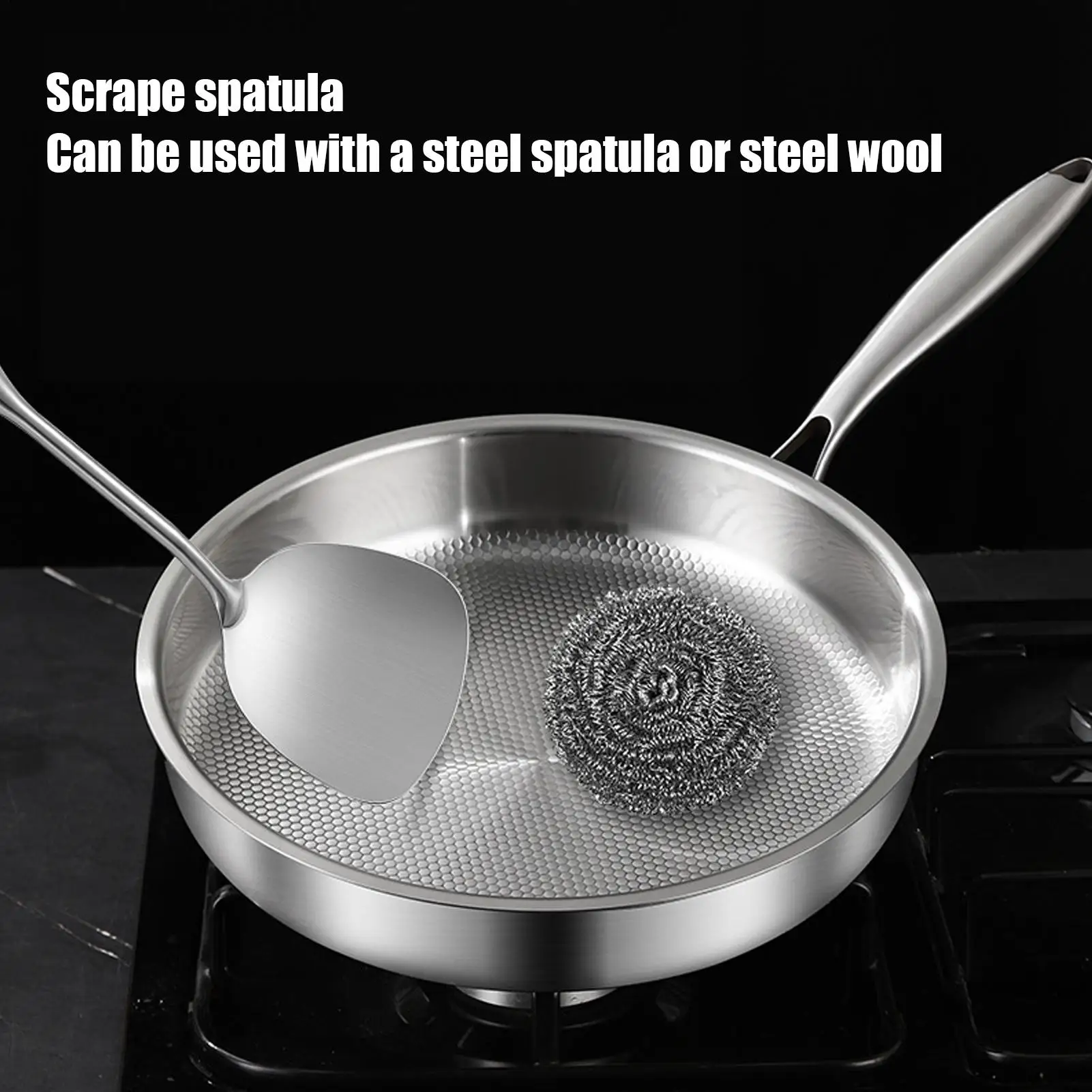 20/22/24/26/28/30cm Frying Pan Titanium Alloy Non-Stick Fish Scale Hammer Pattern Frying Pan Cookware Pots Kitchen Supplies