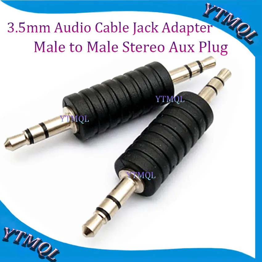 20-100PCS 3.5mm Audio Cable Jack Adapter Male to Male Stereo Aux Plug Straight Converter for MP3 MP4 Earphone Connector