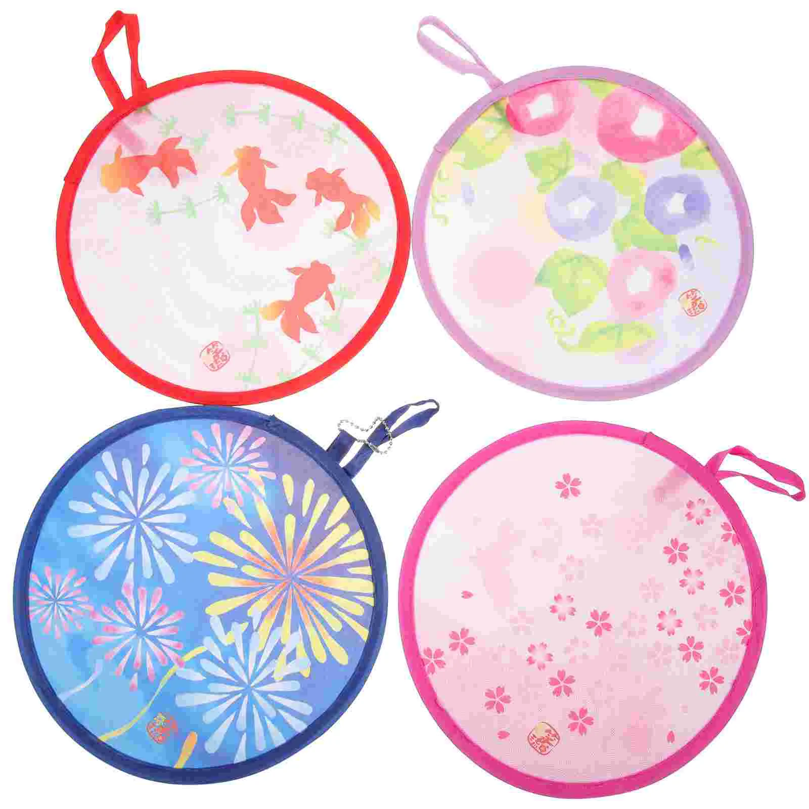

4 Pcs Foldable Fan Handheld for Woman Round Performance Circular Vintage Kids Retro Decor