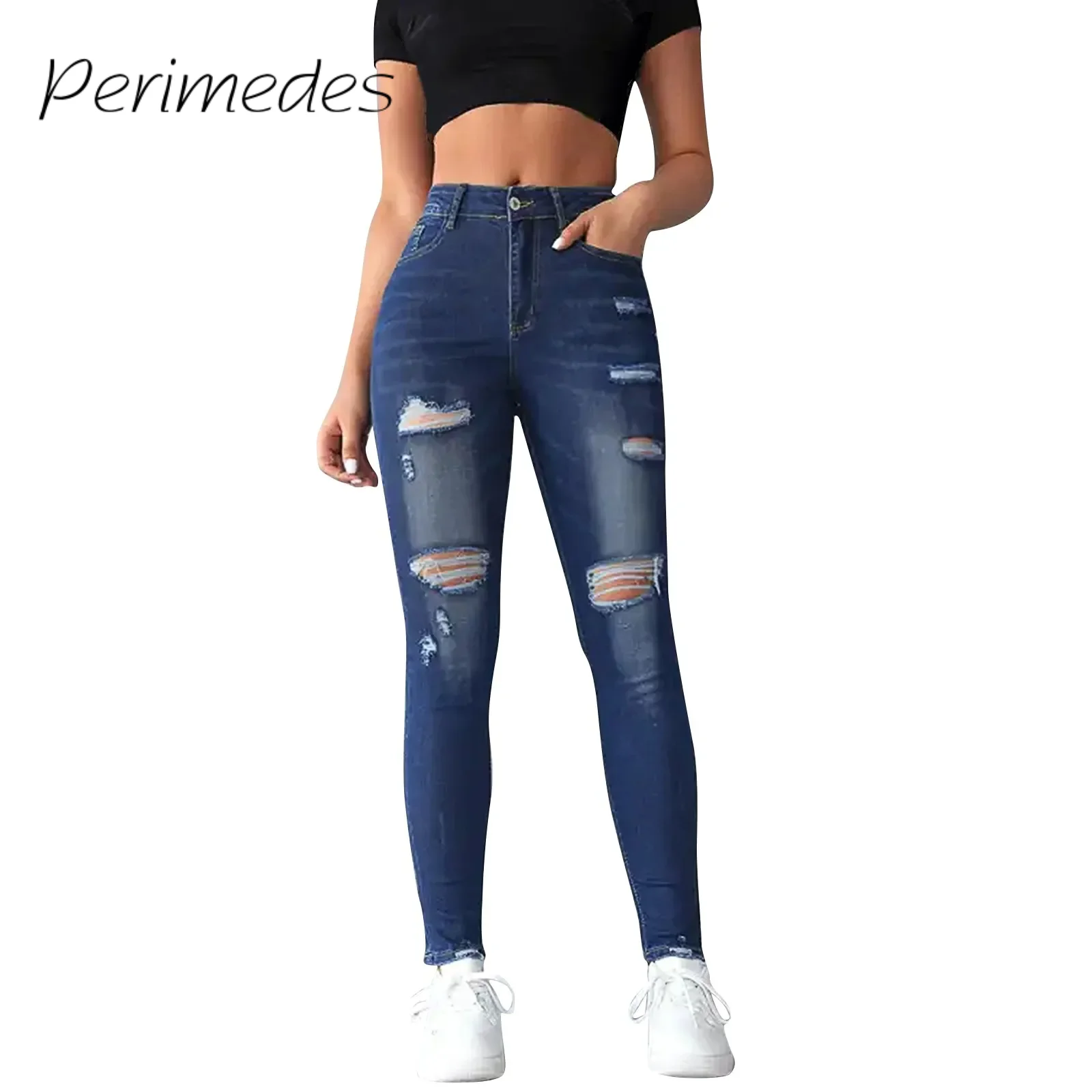 High Waisted Jeans For Women Trendy Shaping Ripped Sexy Jeans Skinny Butt Lift Button Pocket Summer New Ankle Length Pants