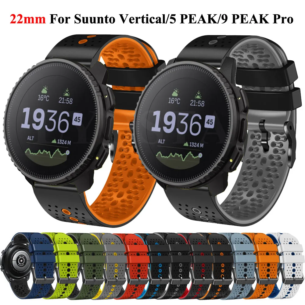 New 22mm Silicone Watch Band Straps For SUUNTO 5 PEAK/9 PEAK Pro Samrtwatch Sprot Wristband For Suunto Vertical Bracelet Correa