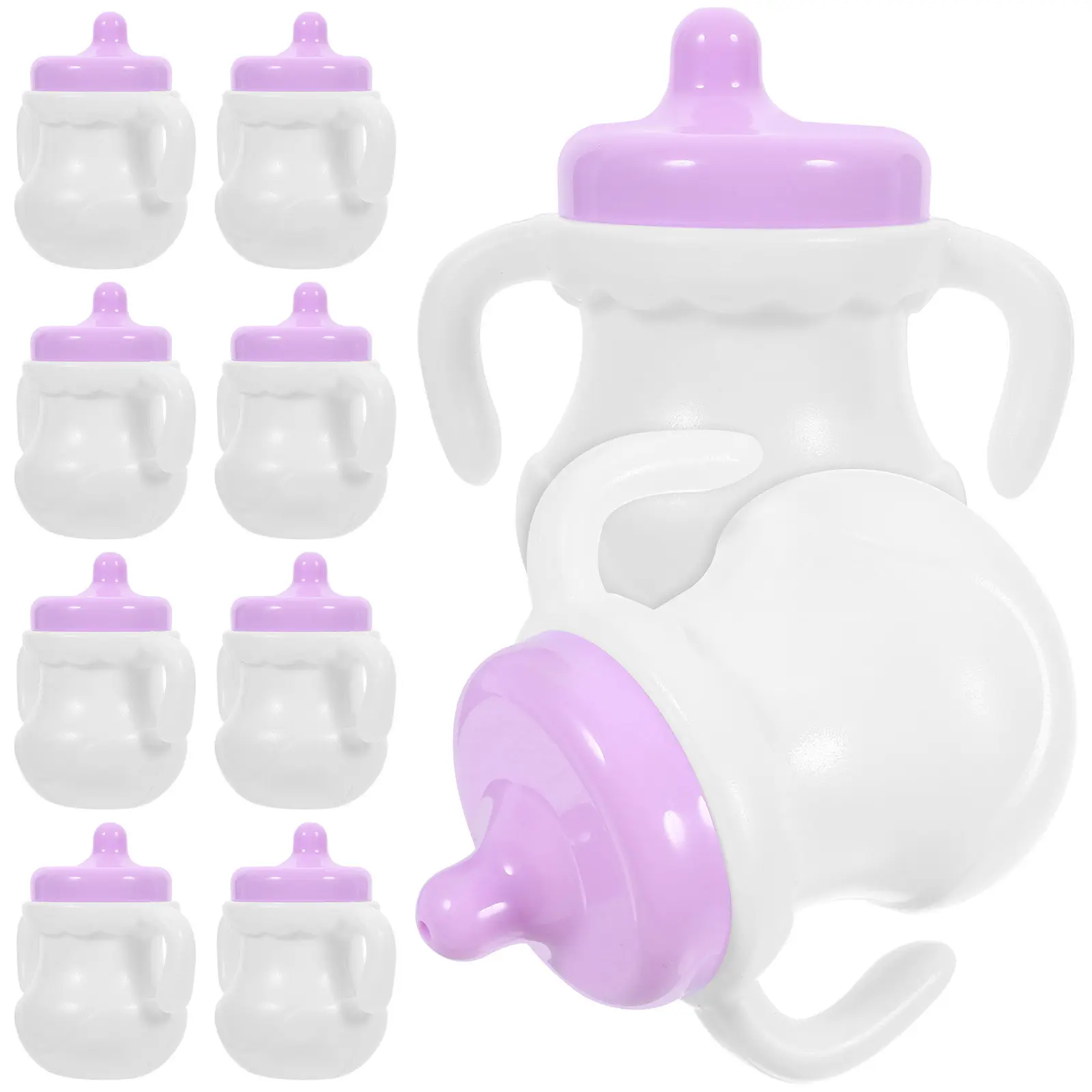 

10Pcs Baby Feeder Bottles Set Miniature Nursing Accessories for Kids Pretend House Play Cognitive Development Role Play Props