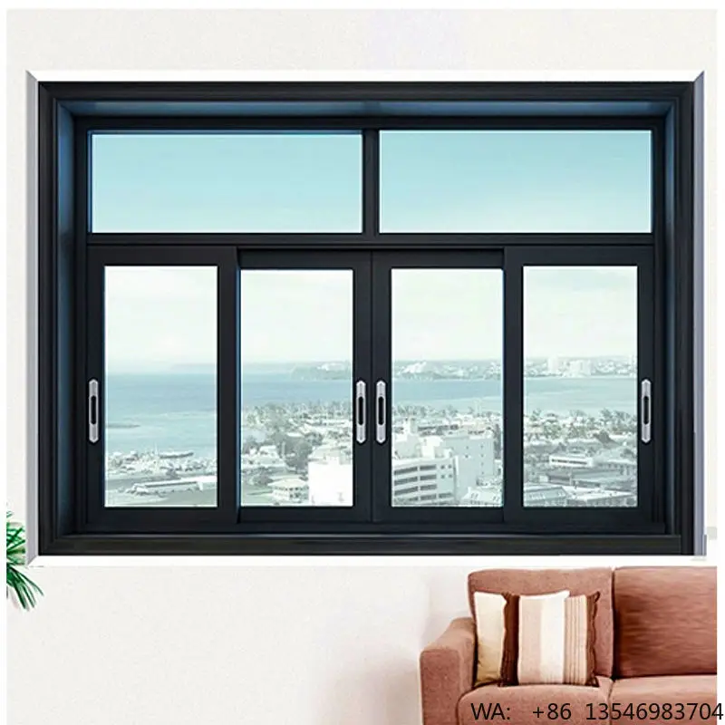 Guangdong Aluminium Alloy Sliding Window Window Frame and Glass Double Tempered Glass Windows for Home Decoration