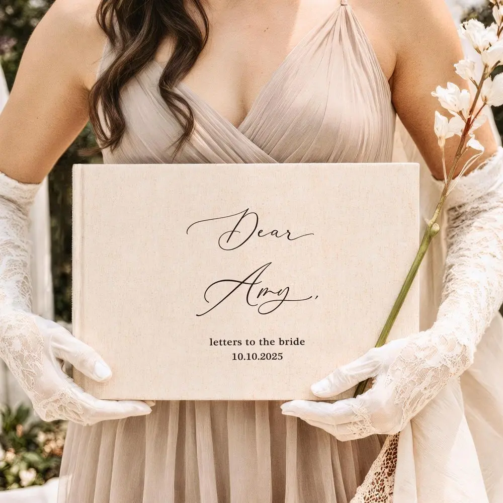 Custom Letters to the Bride Scrapbook Hen Do Scrapbook Bridal Shower Album Gifts Wedding Guest Book Linen Polaroid Photo Album