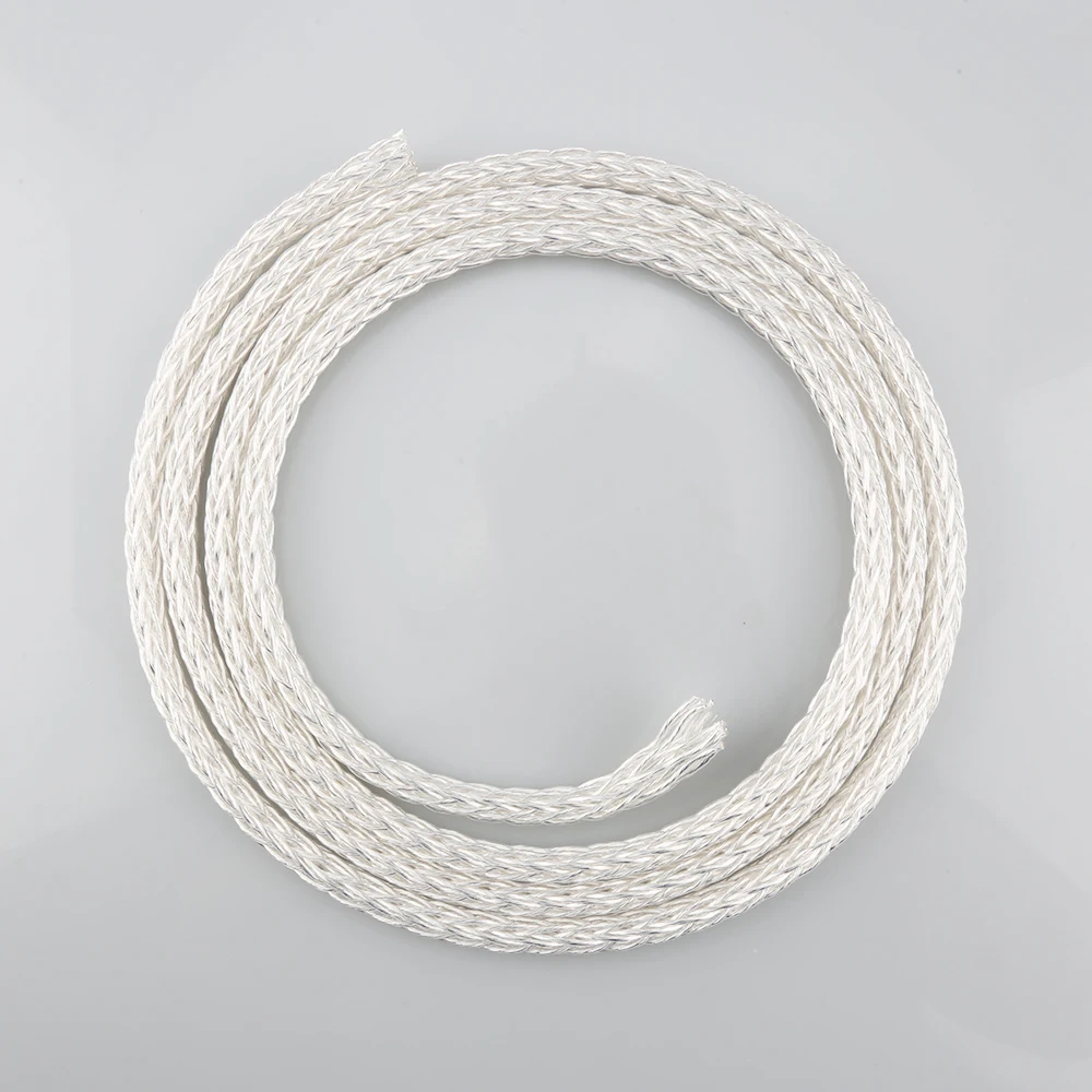 Audiocrast Braid 16 Core OCC Silver Plated High Purity Speaker Cable Bulk Wire for HIFI Loudspeaker Power Cord Turntable