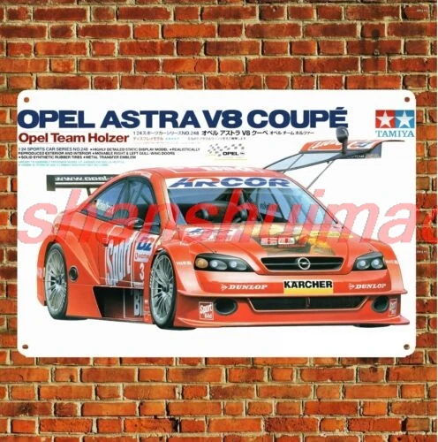 Metal Poster Car Scale Model Tin Sign Plaque Tamiya Opel Astra Coupe Boxart sign