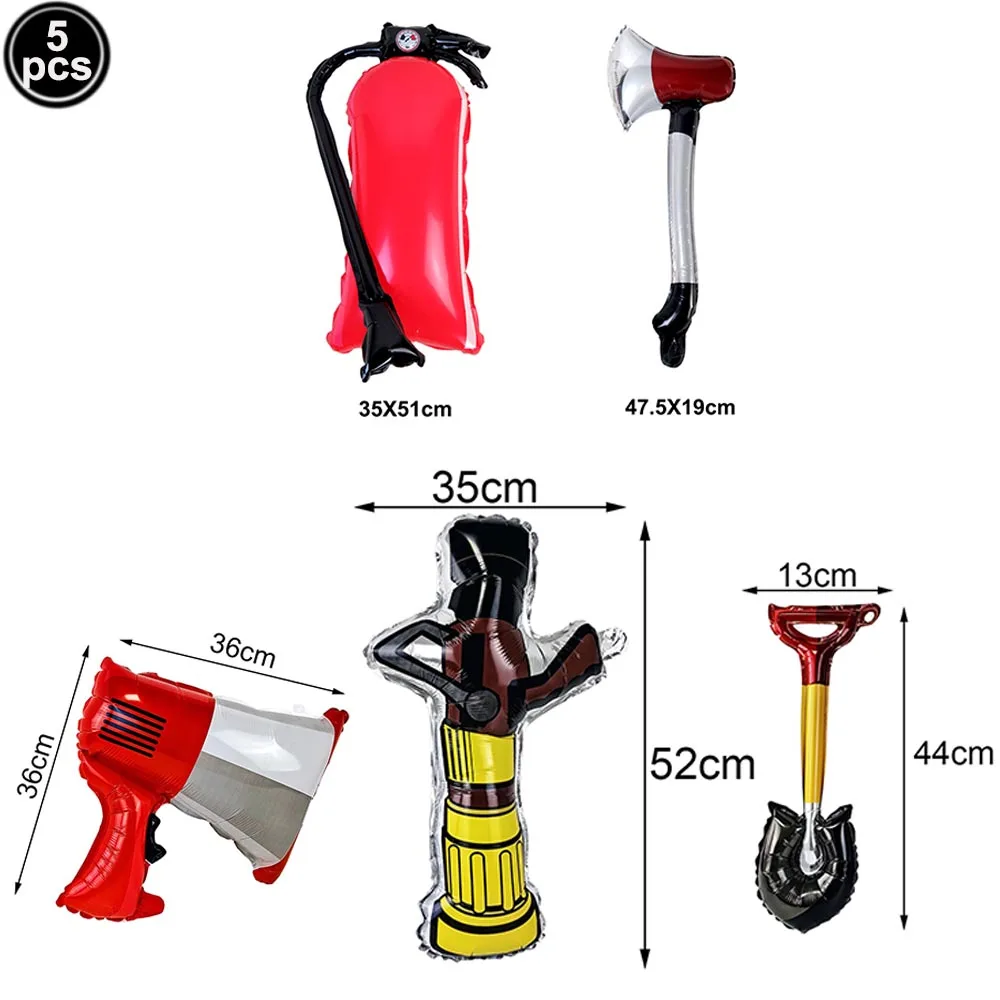 Aufblasbare Ballons in Form von Feuerlöschern als Requisiten für die Dekoration von Feuerwehr-Geburtstagsfeiern, Feuerwehr-Geburtstagsparty-Zubehör – Detail 2