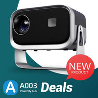 AUN A003 MINI Projector 3D Home Theater Portable Cinema Retroprojetor WIFI Mirror Android IOS Smart Phone 1080P 4K Via HD Port