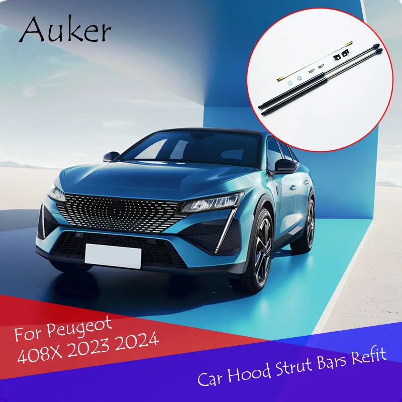 

For Peugeot 408X 2023 2024 Car-Styling Refit Bonnet Hood Gas Shock Lift Strut Bars Support Rod Accessories