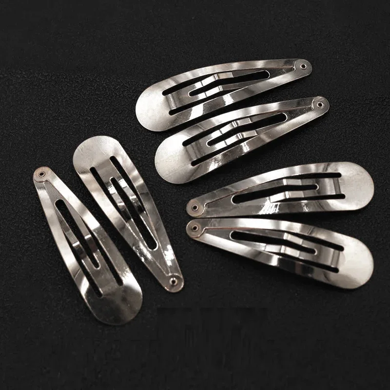 2/20pcs Silver Metal BB Hair Clips Girls Y2K Punk Drop Shaped Hairpins Hairclip Barrettes Cute Headdress DIY Hair Jewelry Making