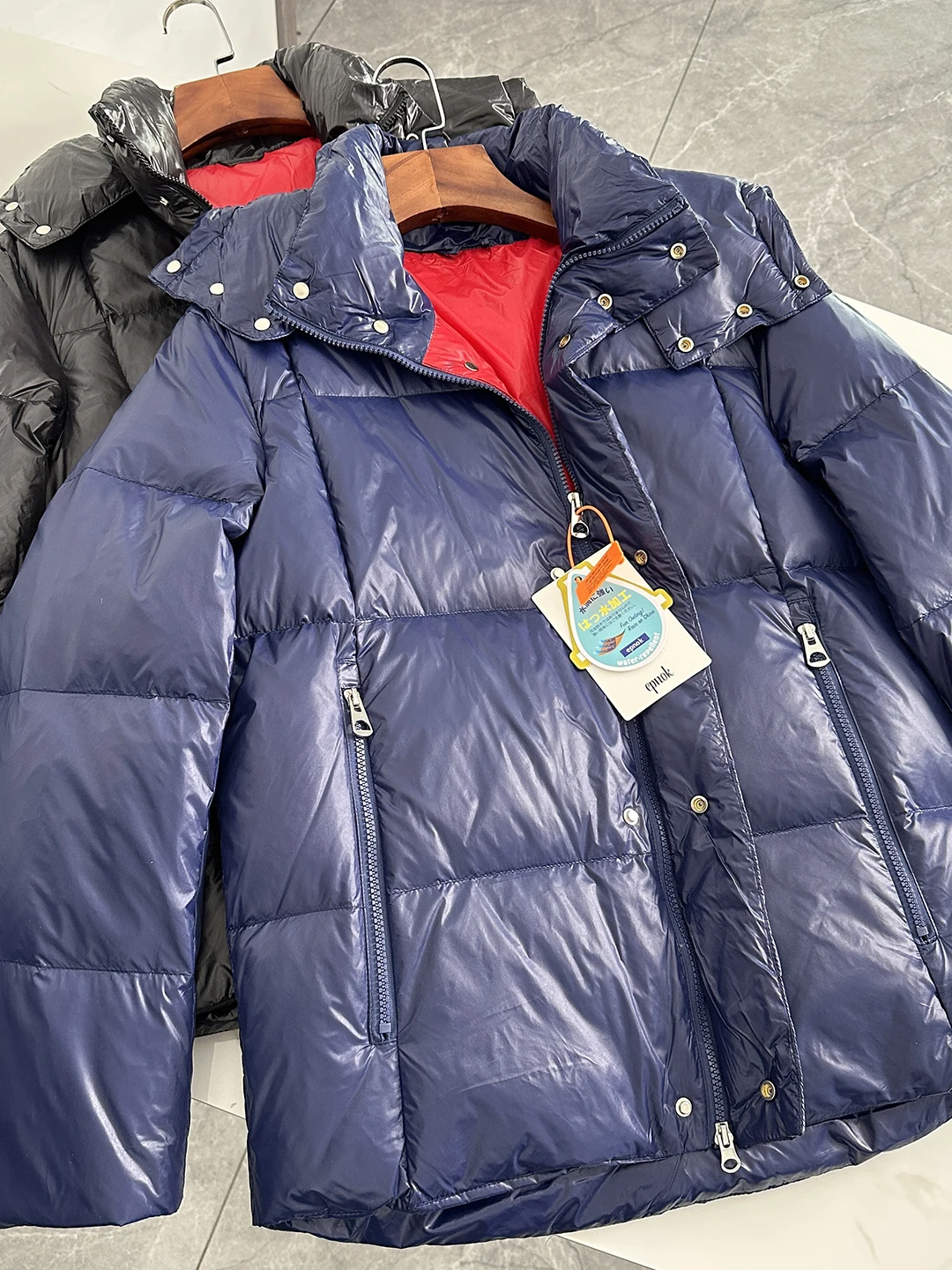 

Thiened Warm Quilted Leather High Puffin Detachable Cap Winter Men's 90 Du down Versatile down Jaet Outerwear