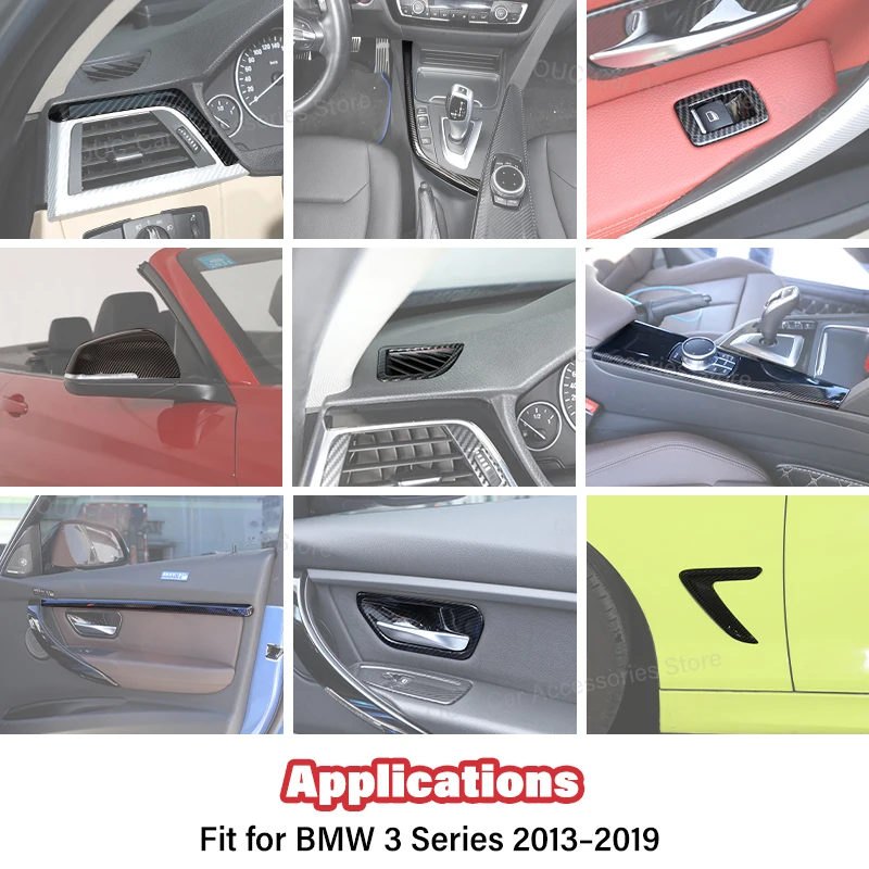 ABS Carbon Fiber Interior Trim Sticker kit For BMW 3 4 Series 3GT F30 F32 F34 Car Center Control Gear Shift Panel Cover Trim view 4