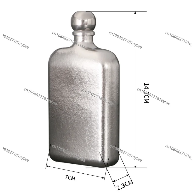 Pure titanium portable small wine jug Portable square mini spherical lid wine jug Pure titanium small wine set Flat