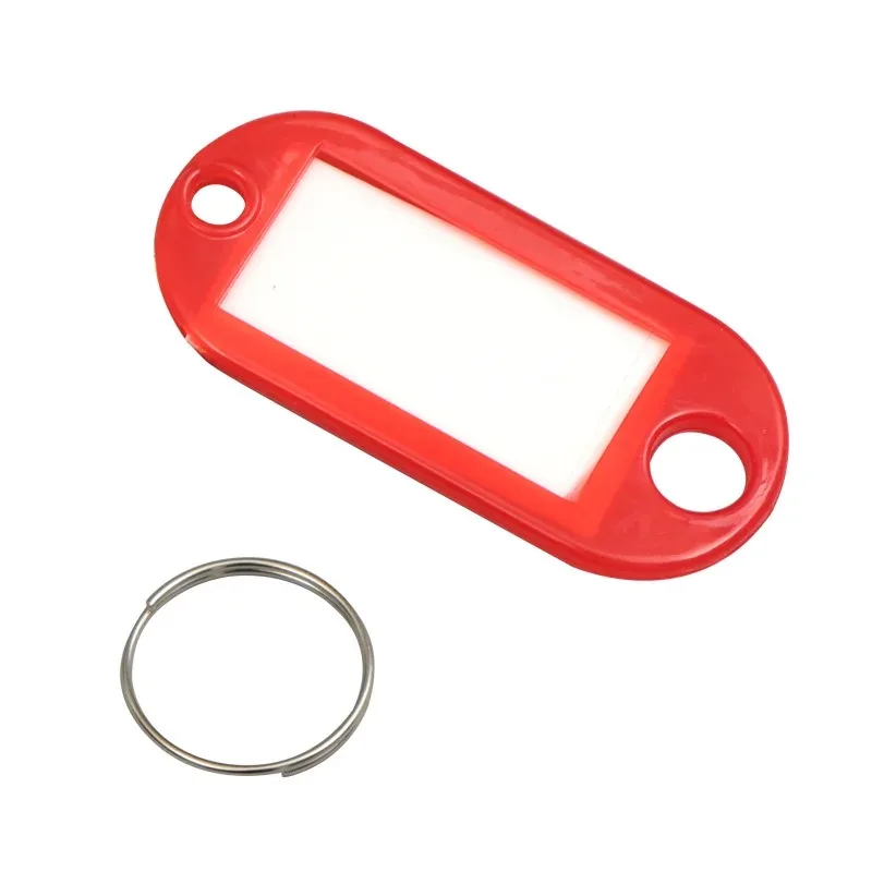 50pcs Colorful Plastic Tags Hotel Number Classification Card Key Tags Label Name Baggage Tag ID Name Tags With Split Ring