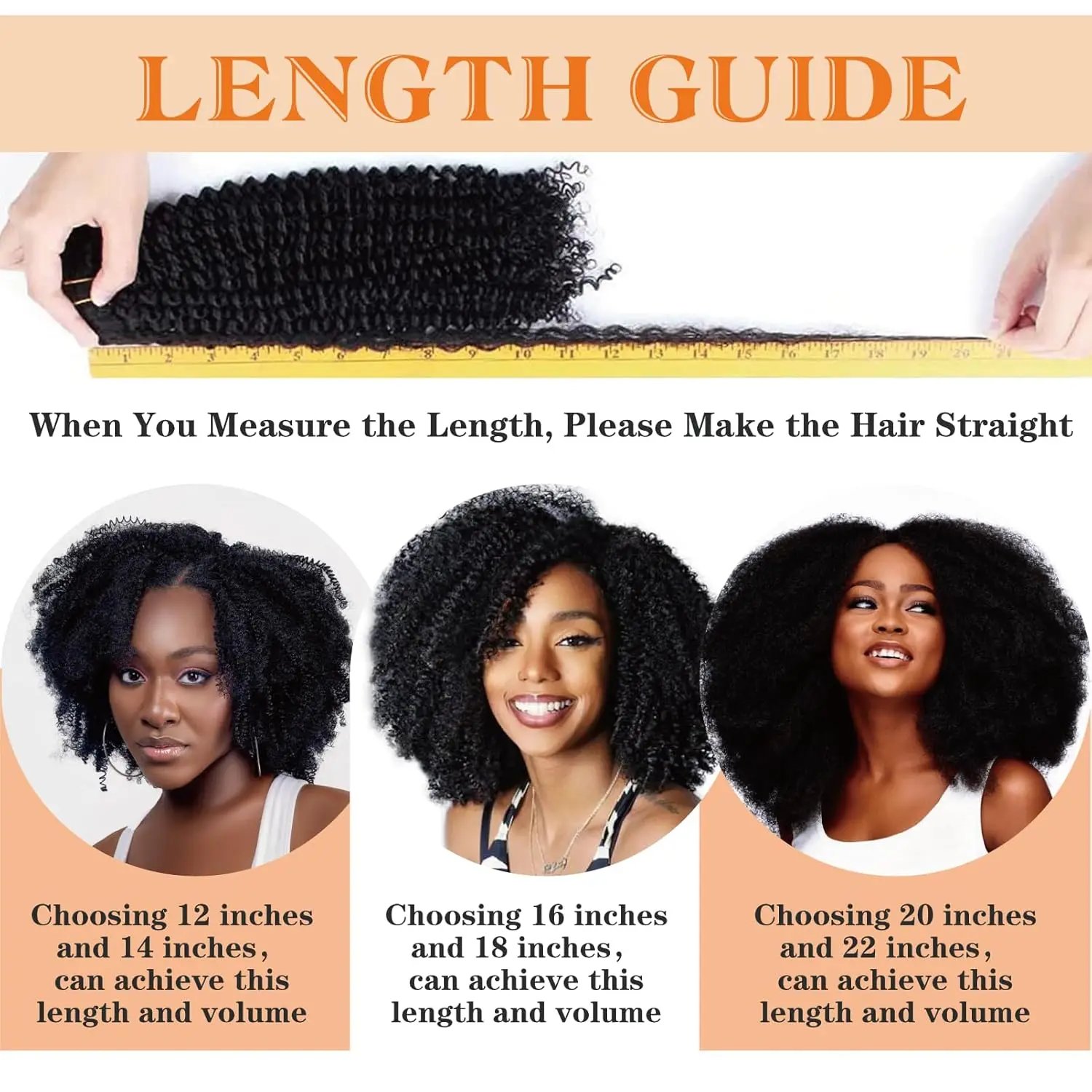 Clip in Hair Extensions Afro Kinky Per Set with 18 Clips 100% Human Hair 8 Pieces and Natural Black Color For Women 10-24 Inch