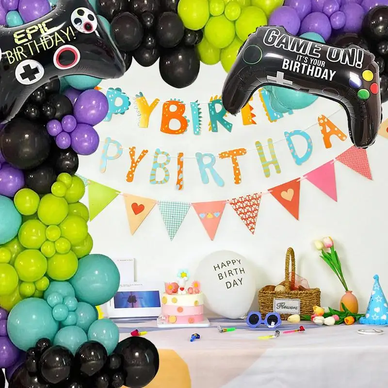 Kit de arco de globos para videojuegos, juego de decoraciones de globos para Gamepad, Kit de guirnaldas de arco para fiesta de cumpleaños para videojuegos, Baby Shower para niños