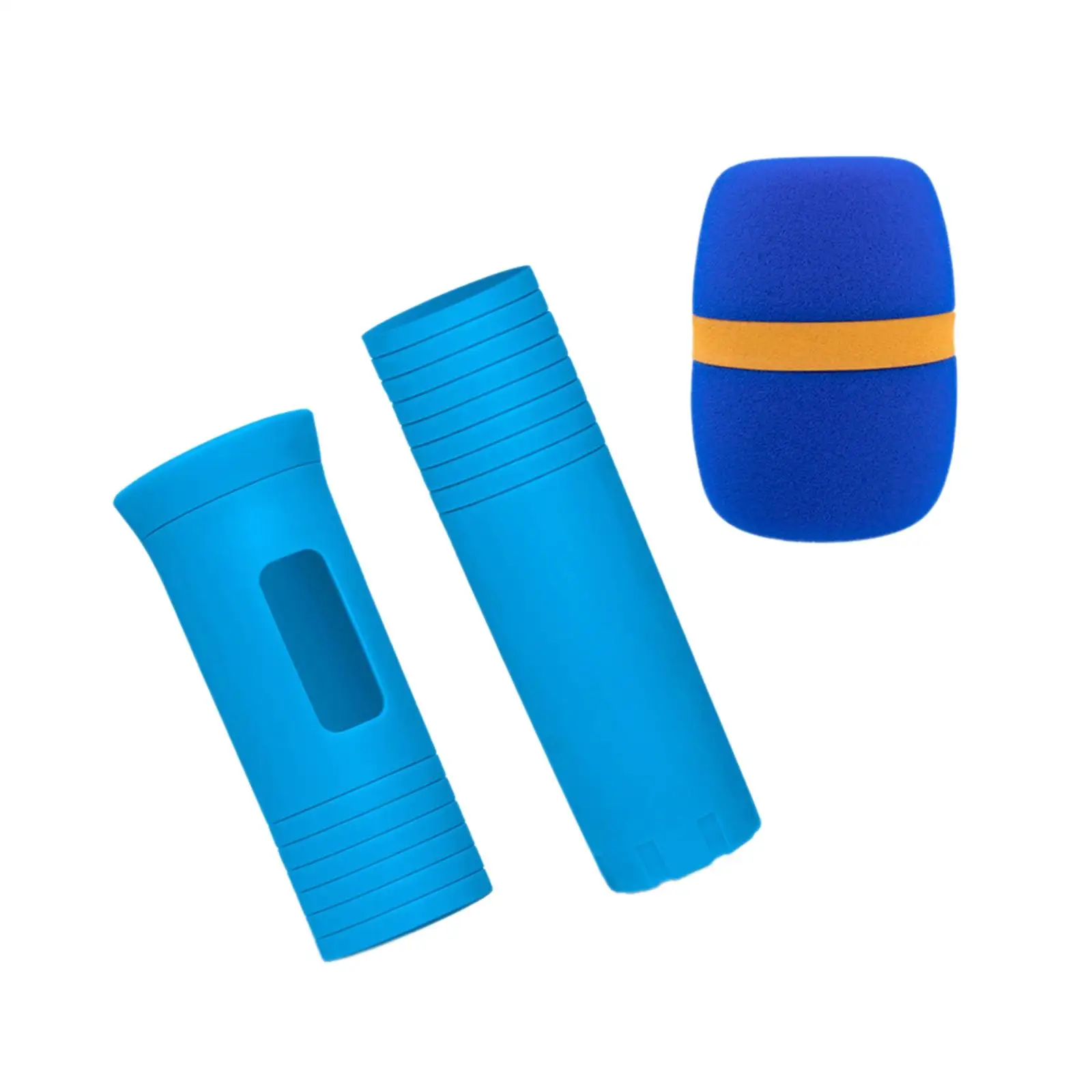 Universal Microphone Sleeve Cover Rubber Handle Protector with Sponge Foam Windscreen Anti Slip Wear Resistant for Handheld Mic