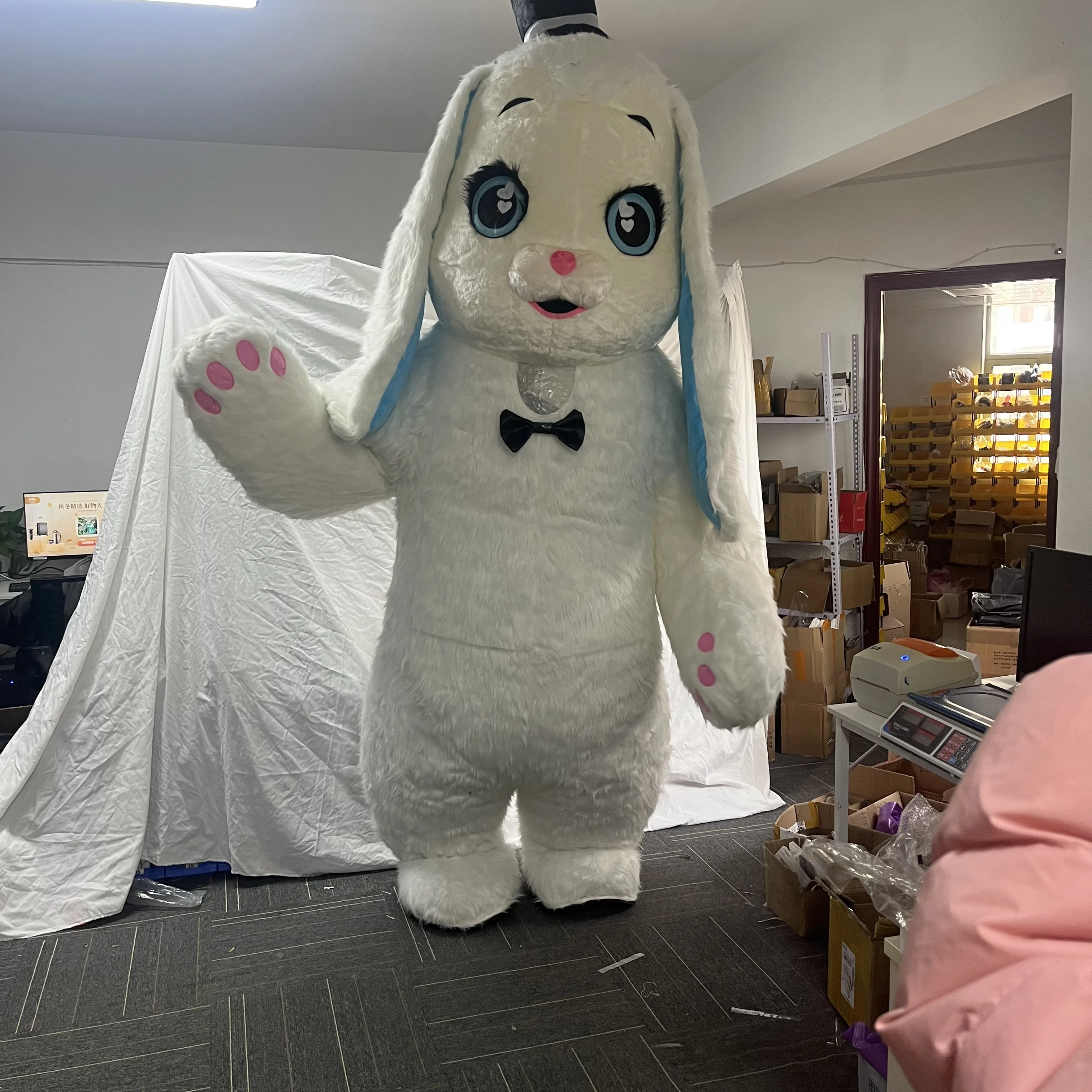 2M/2.6M/3M Cute Blue Eyes Bunny Inflatable Costume Disfraz De Conejo Inflable Gigante Para Adulto Juguetes De Peluche Enormes