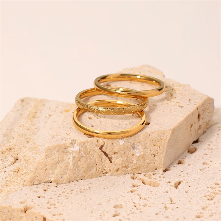 316L Stainles Steel Simplicity Extremely Fine Smooth Surface Frosting Ring For Women Fine Fashion Advanced Jewelry Party Gift