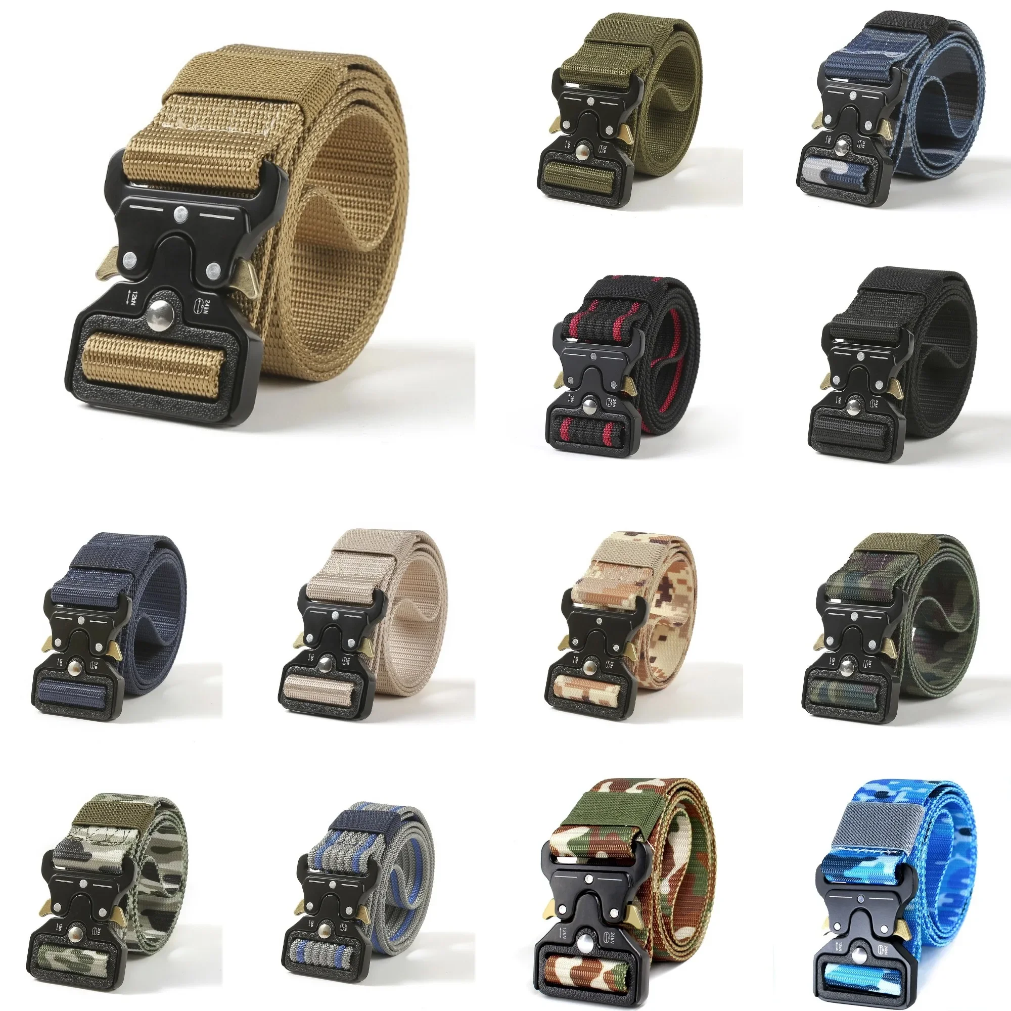 

Genuine Tactical Belt Quick Release Outdoor Military Belt Soft Real Nylon Sports Accessories Men Women Camouflage Belt Hunting