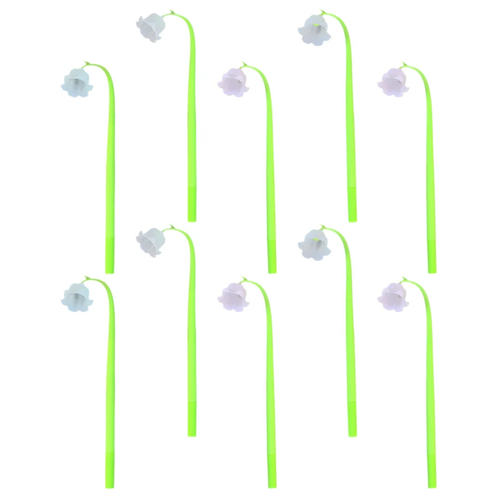 

10 Pcs Ballpoint Pens Cute Bulk Flower Shape Writing Girl Silica Gel Multipurpose Office