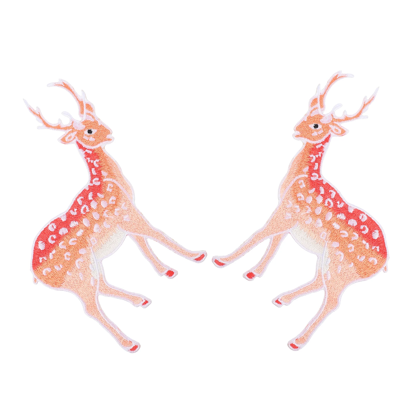 

2Pcs Deer Embroidery Patches Adorable Coat Antlers Sewing Cloth DIY Animal Clothing Decor Patchwork Ironing Elastic B