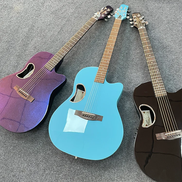 Smiger Carbon Fiber Guitar for Fashion Trend Smooth Feel Solid Top Electric Acoustic Guitar