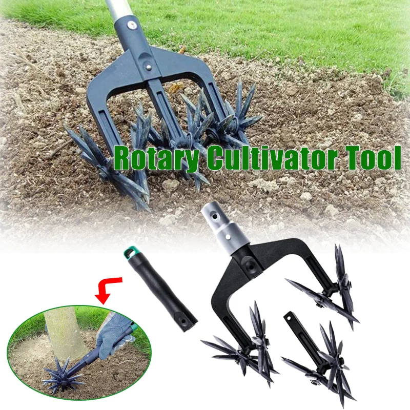 New Manual Soil Turning Tool Lawn Ripper Garden Aerator Rotary Cultivator Ripper Artifact Rotary Cultivator Tool Dropshipping