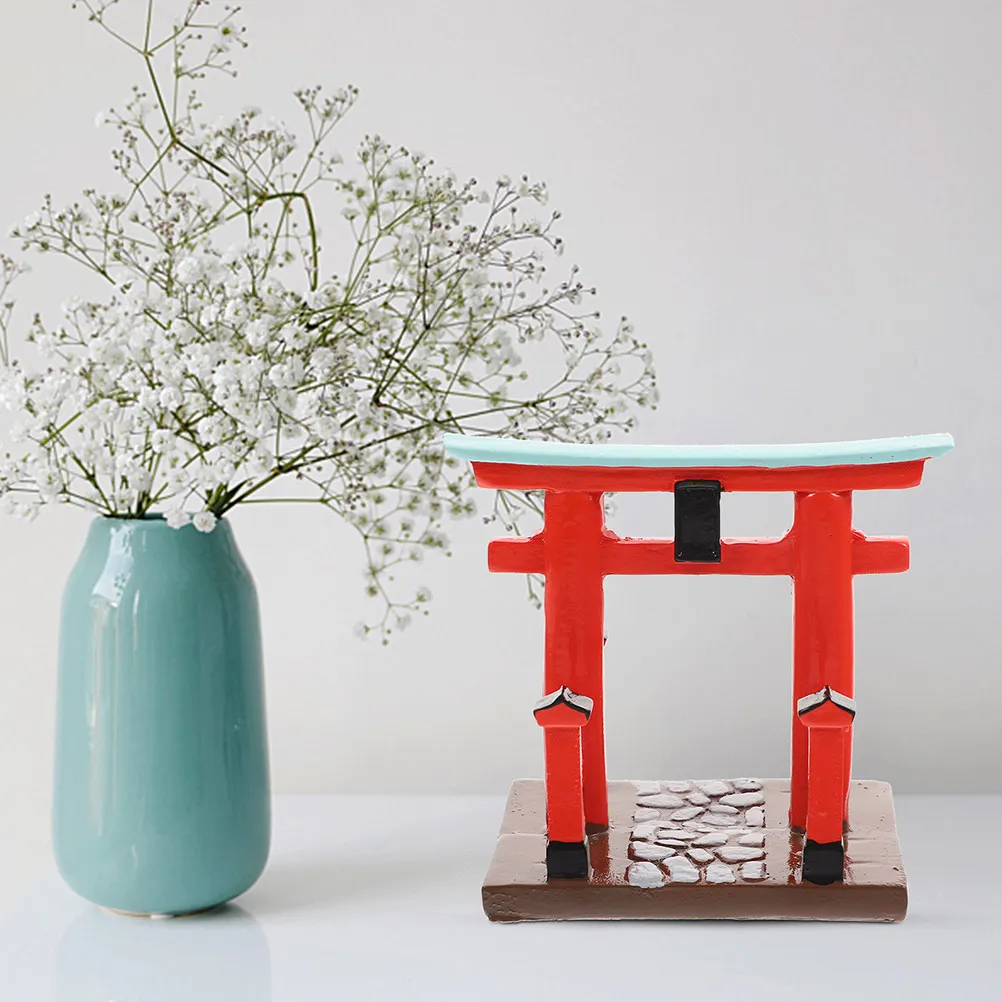 

Миниатюрные ворота из смолы для декора спальни и гостиной, мини-домик, мини-ворота Тории, японская садовая статуэтка, украшение, поделки