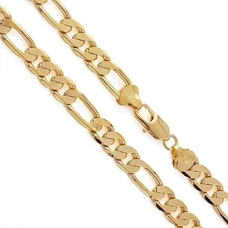 男性用18Kゴールドネックレス,20インチ,クラシック,8mmサイド,ファッションジュエリー,結婚披露宴ギフト,色あせない,高品質