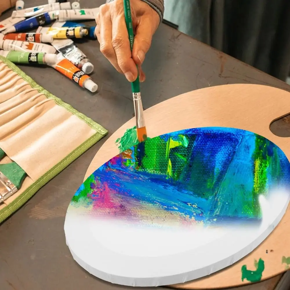 Painting Supplies Blank Oval Oil Canvas Wooden Thicken Painting Board Multi Size Cotton Drawing Board Artist