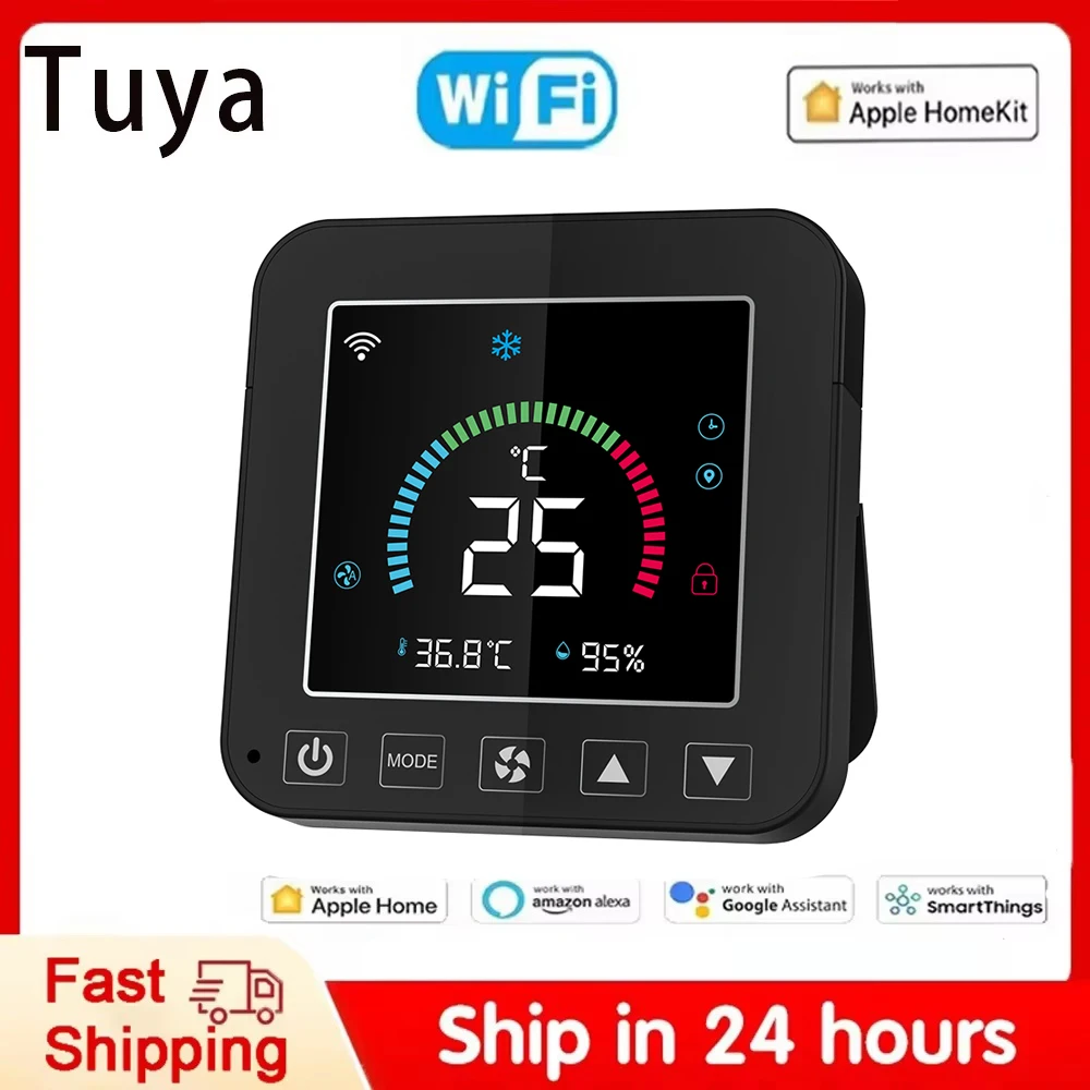 Tuya WiFi Smart Air Conditioner LCD Touch Screen USB Temperature Humidity Controller IR Remote Controll for Google Home Alexa 