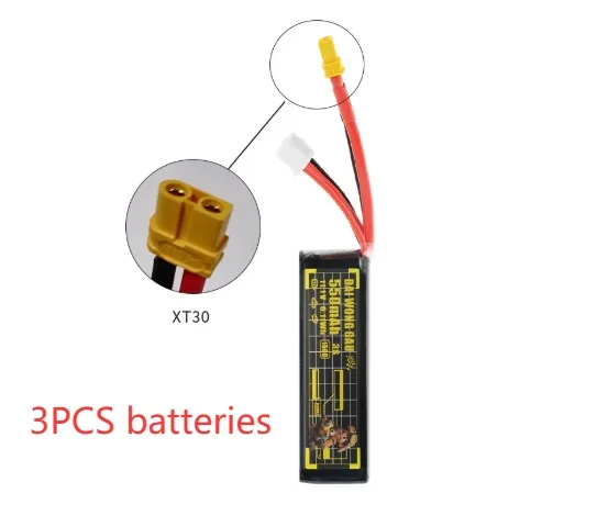 3pcs DAI WONG GAU 11.1V 3S 550mAh 150C High Discharge Rate LiPo Battery FPV Drone Batteries