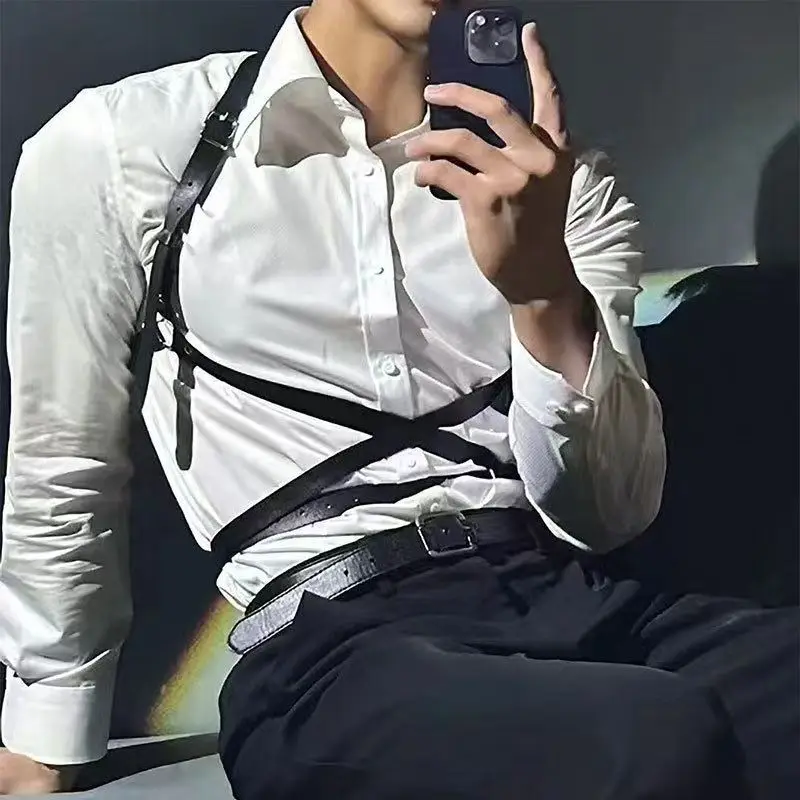 

1119 Sexy Lingerie Straps Adjustable Lingerie Harness Fashionable Unisex Retro Trendy Leather High Quality Theme Party Leather