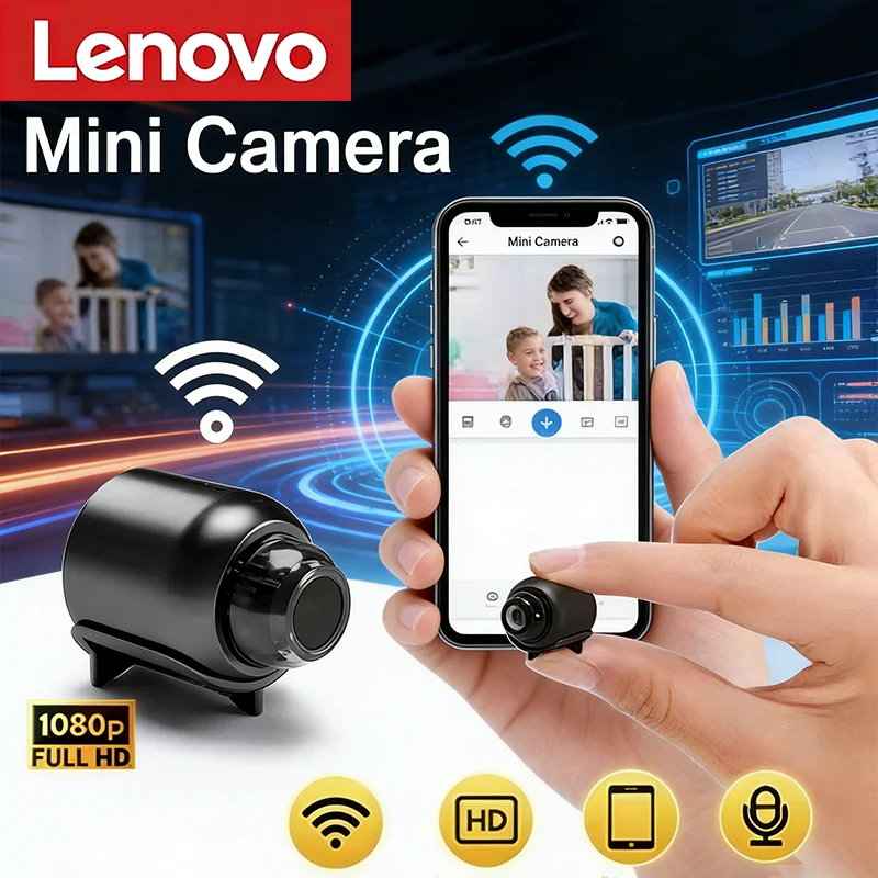 

Мини-камера видеонаблюдения Lenovo 1080p HD с ночным видением, беспроводная, с датчиком движения, смарт-камера-монитор