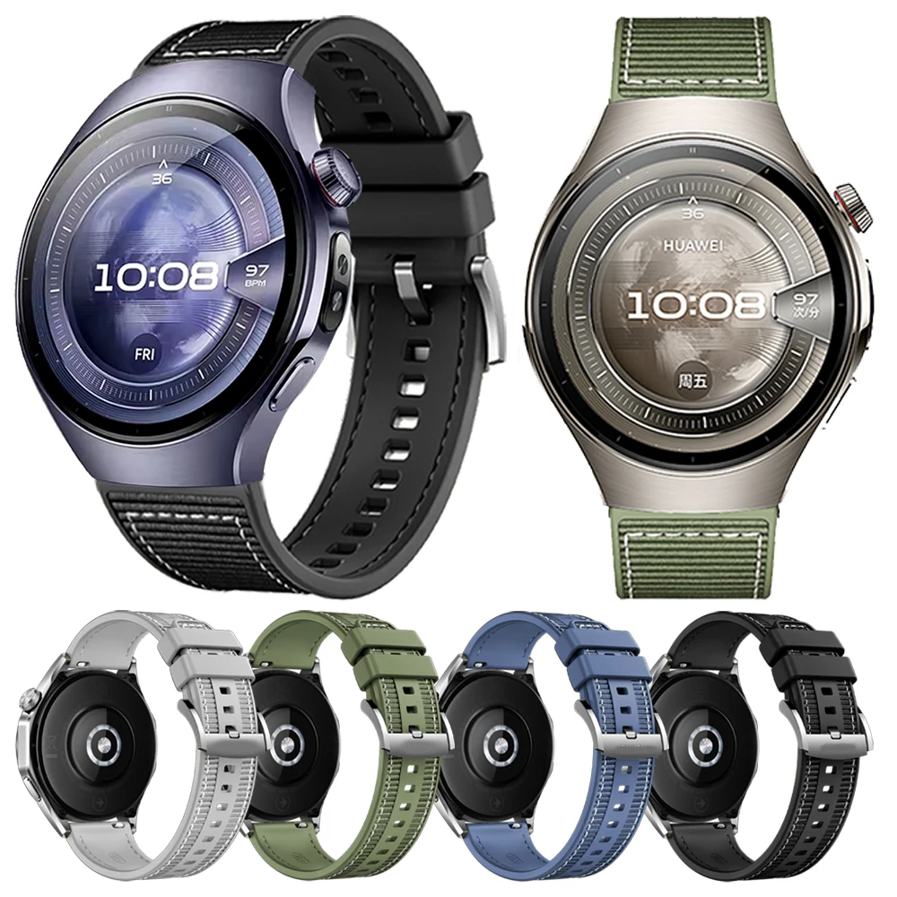 22 مللي متر حزام نايلون مركب لهواوي Watch4 GT5 Pro/GT 4/5 46 مللي متر سيليكون سوار ذكي لهواوي Watch5 46 مللي متر حزام الساعات الرياضية