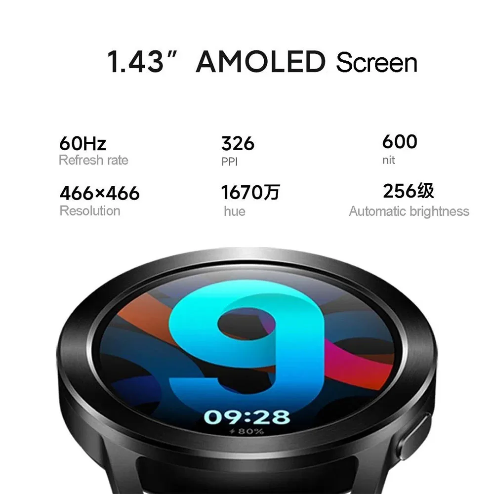 Imagem -02 - Amoled Display Relógio Inteligente 143 Bluetooth 5.2 Freqüência Cardíaca Monitoramento de Oxigênio no Sangue 5atm Impermeável Rastreamento Esportivo Xiaomi-s3