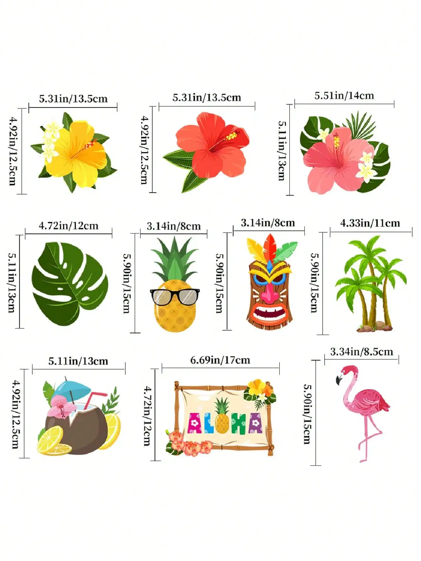 24pcs-Hawaiian Luau Birthday Party Hanging Swirl Decorations, Flower Tropical Palm Flamingo Sign Foil Ceiling Decor for Floral T