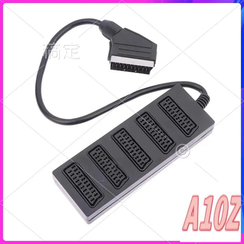 

0Z-21Pin Scart 5 Way Splitter 21P Scart Male To 5 Female Adapter Connector 5 Road Scart One Divide Into Five Cable Line