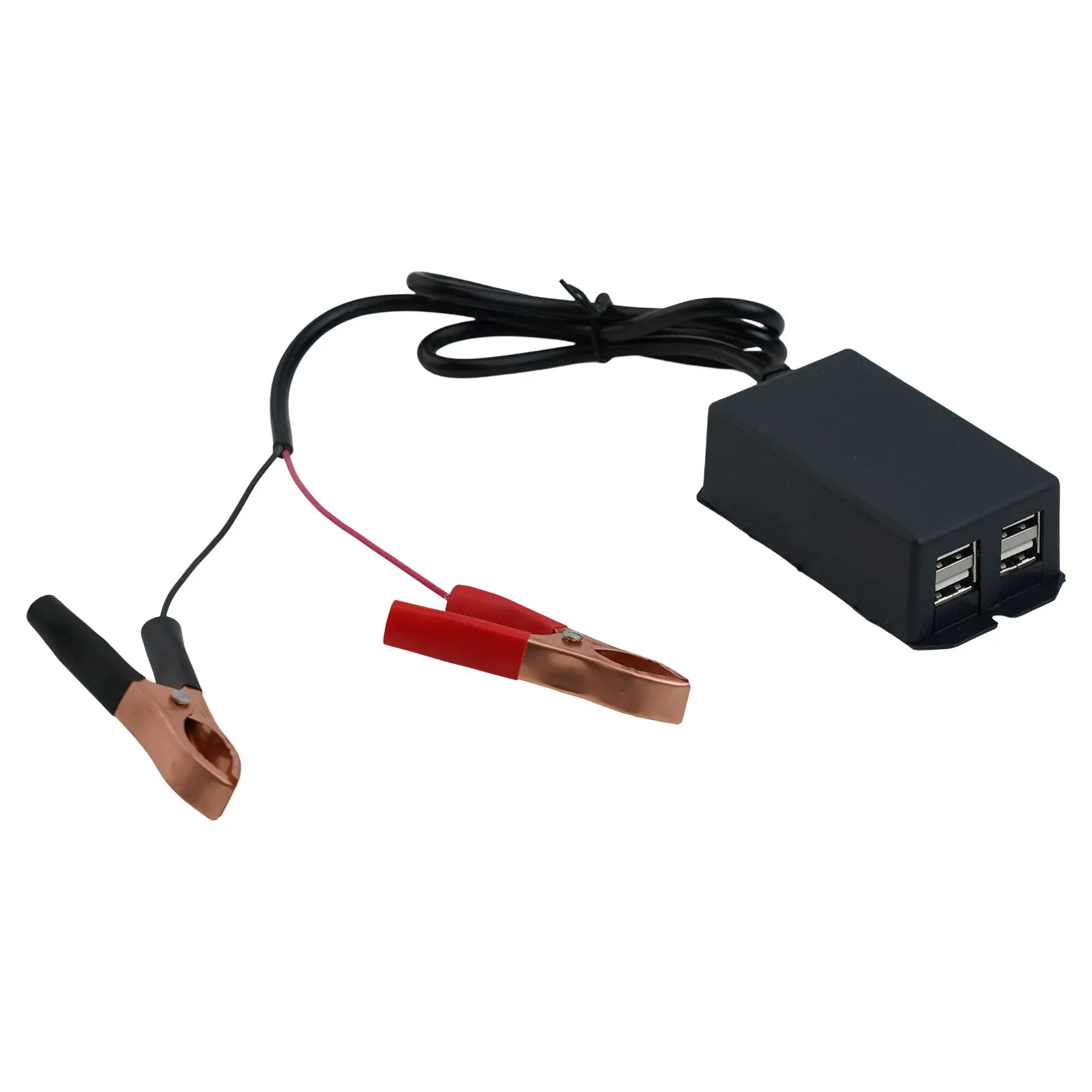 

Battery Clips Charger Car Phone Charger 4 USB Ports Low Heat Generation Multi-Device Compatibility Input Line Length 70CM