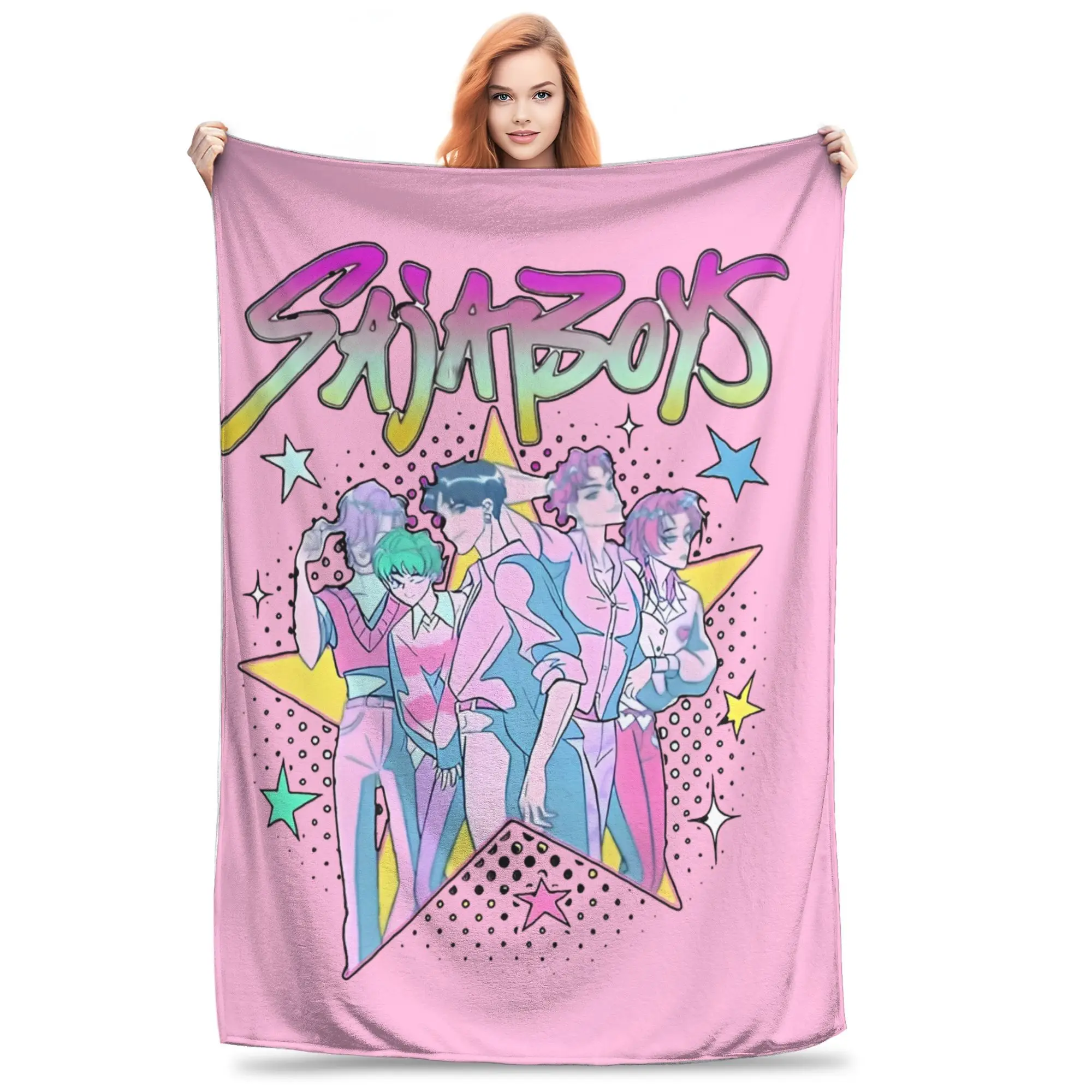 

Saja Boys Huntrix Blankets Kpop Demon Hunters Fuzzy Throw Blanket Airplane Travel Decoration Lightweight Bedspreads