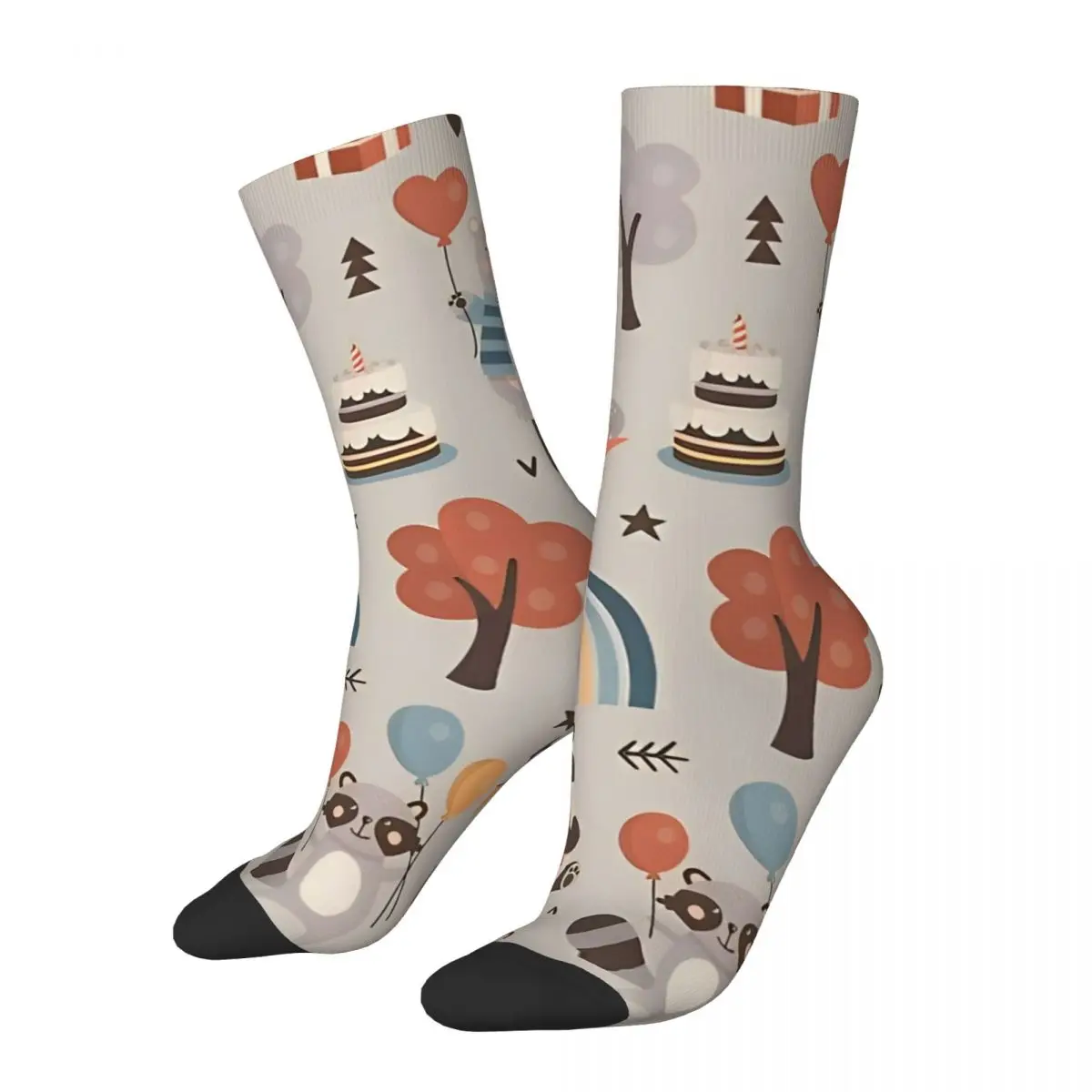 Autumn Winter Casual Men's Women's Woodland Party Socks Animals Forest Rainbow Kids Birthday Breathable Yoga Socks