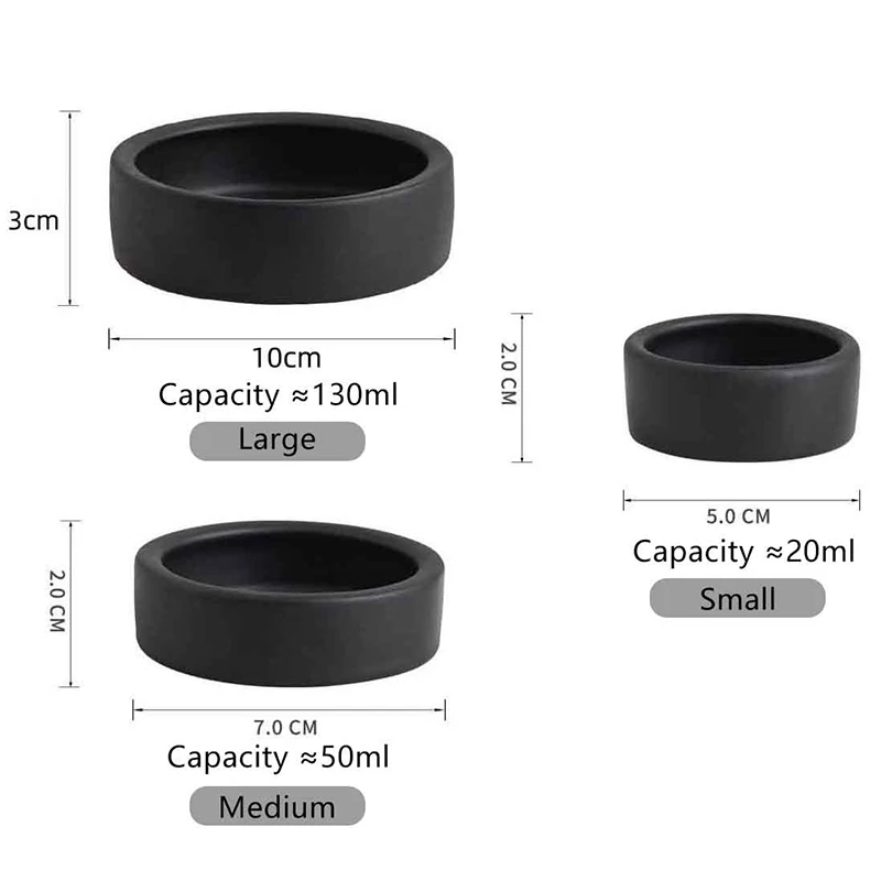 HOT! Reptile Food Bowl Anti-Escape Ceramic Feeder Dish Black White Reptile Water Bowl For Hermit Crab Gecko Chameleon Corn Snake