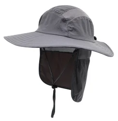 Connectyle Mens Women Summer Sun Hat UPF 50+ Sun Visor Protection Cap Adjustable Quick Dry Wide Brim Fishing Hat with Neck Flap