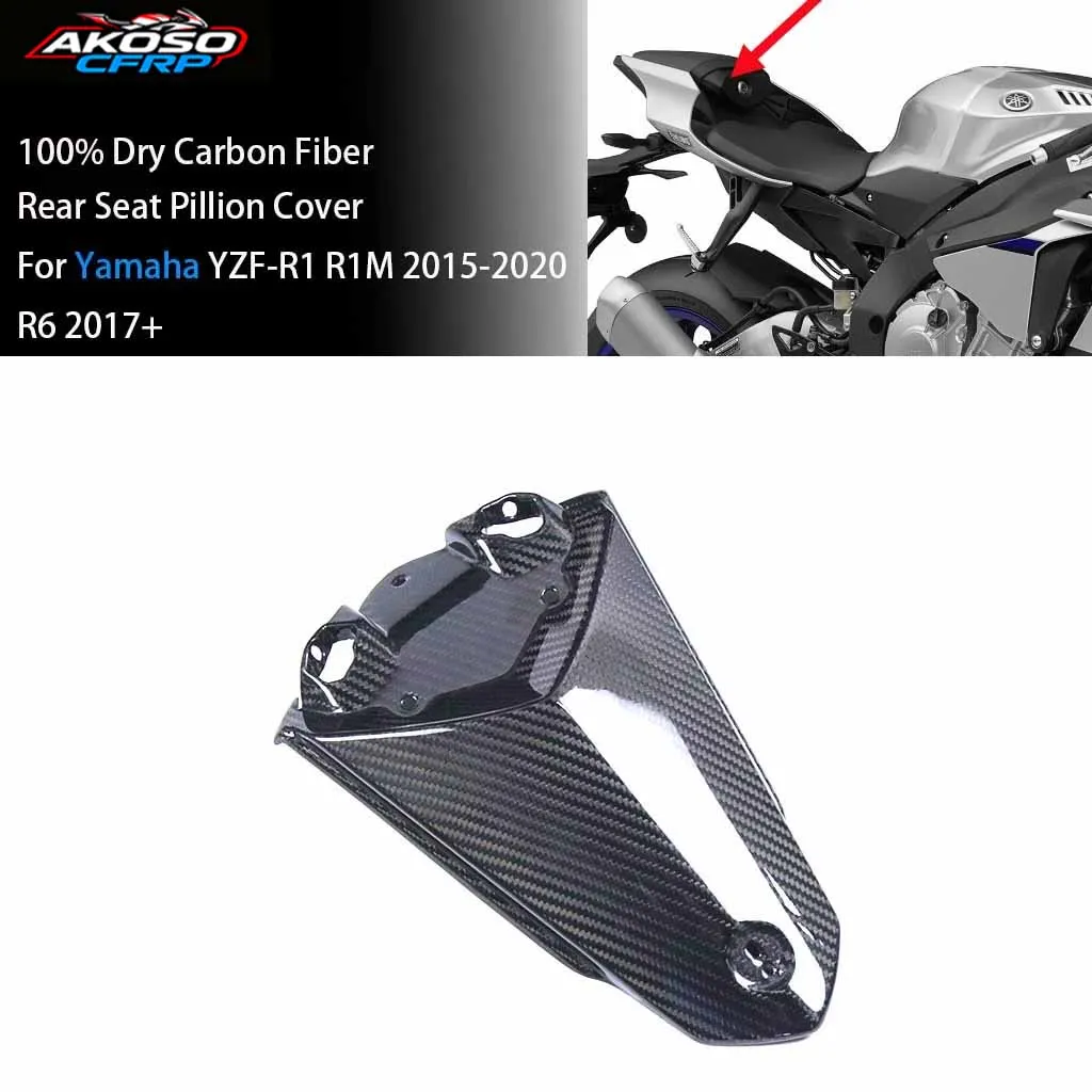 

For Yamaha R1 R1M 2015-2020 Motorcycle Accessories 100% 3K Carbon Fiber Rear Seat Pillion Cover Fairing Guard Protector R6 2017+