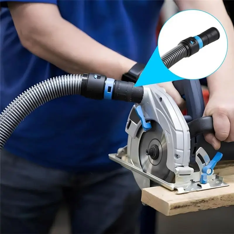 ABRW-1 1/4 Inch X 17 Ft. Dust Collection Extraction Hose With 5 Fittings/Adapters For Home Workshop Vacuums And For Power Tools