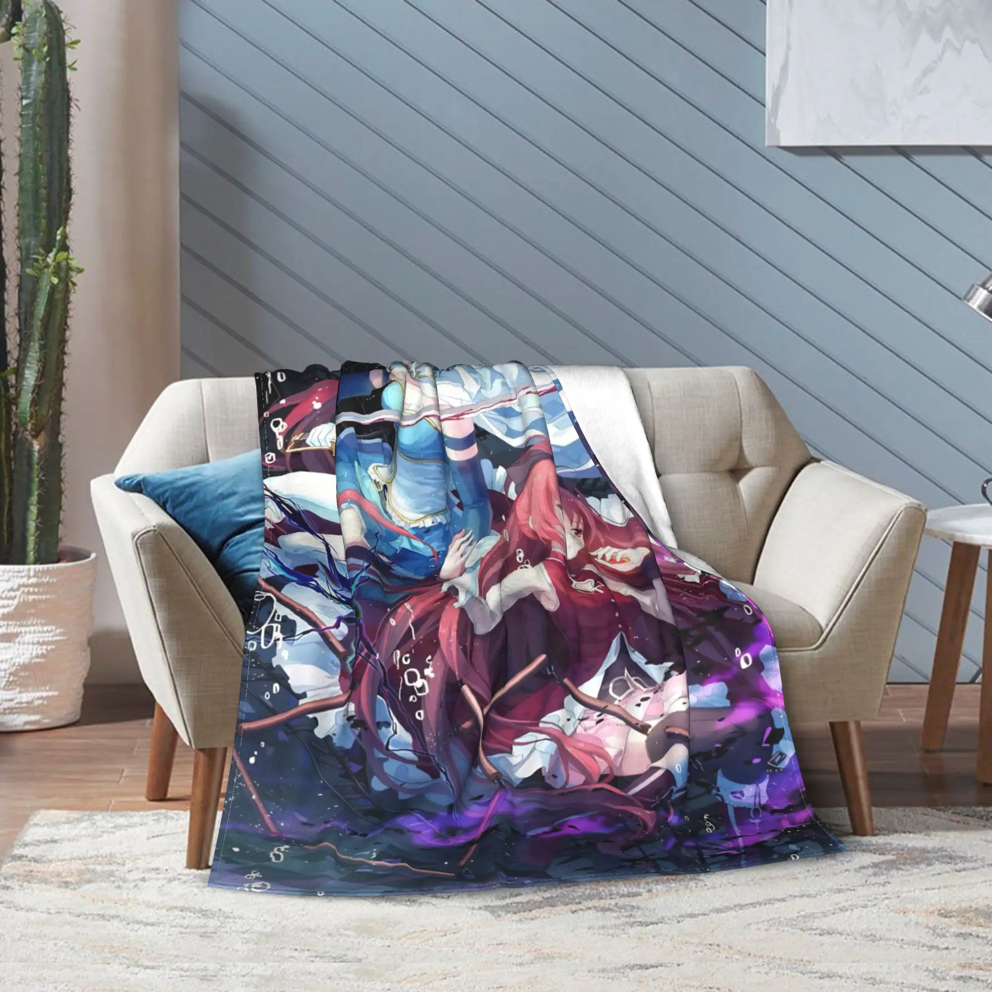 بطانيات Puella Magi Madoka Magica من الفلانيل ميكي ساياكا كيوكو ساكورا بطانية رمي دافئة محمولة للفراش مفرش سرير السيارة